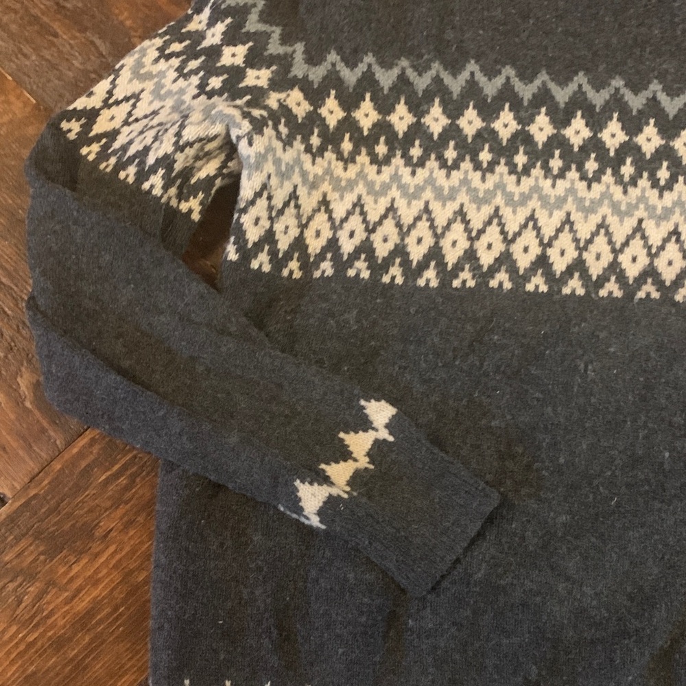 Tommy Hilfiger wool cotton mix Charcoal and Cream Crewneck Sweater - Picture 4 of 4